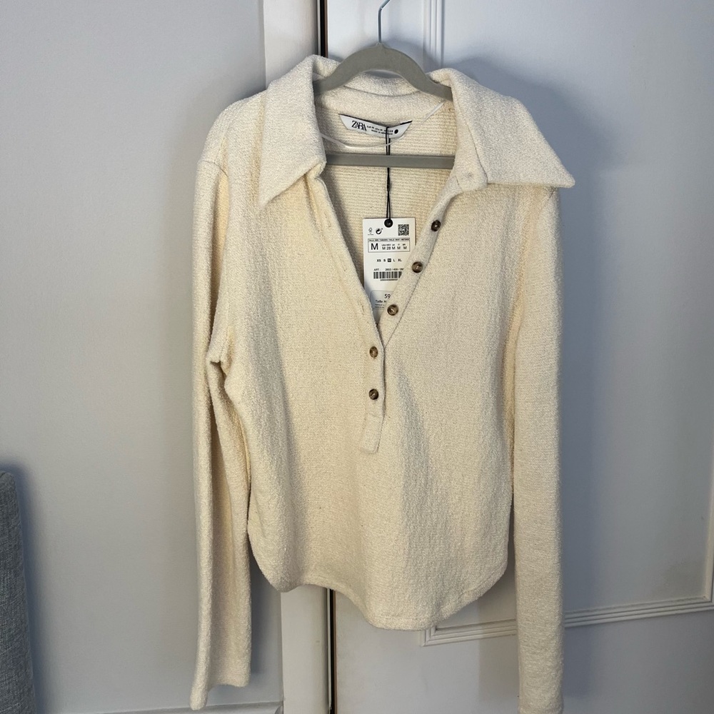 Zara polo button up top